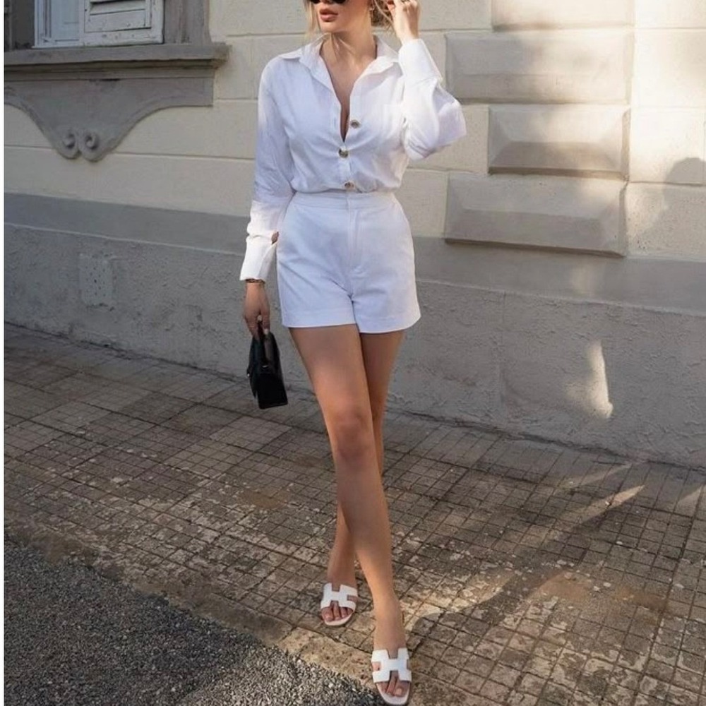Peter Som White Tailored Chino Shorts Womens Size 6 - Picture 9 of 9